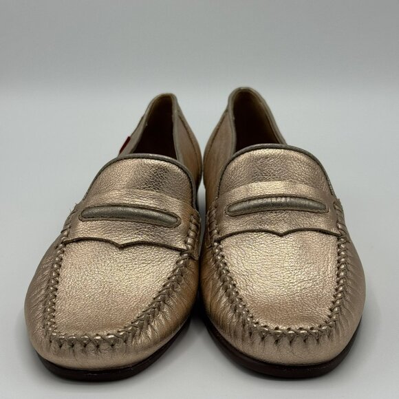 Marc Joseph NY Rose Gold Leather Loafers Flats Swan Street Metallic Size 8 - Picture 8 of 14